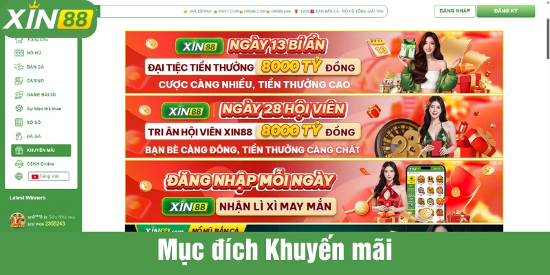 Khuyến mãi đăng ký XIN88 cực hấp dẫn