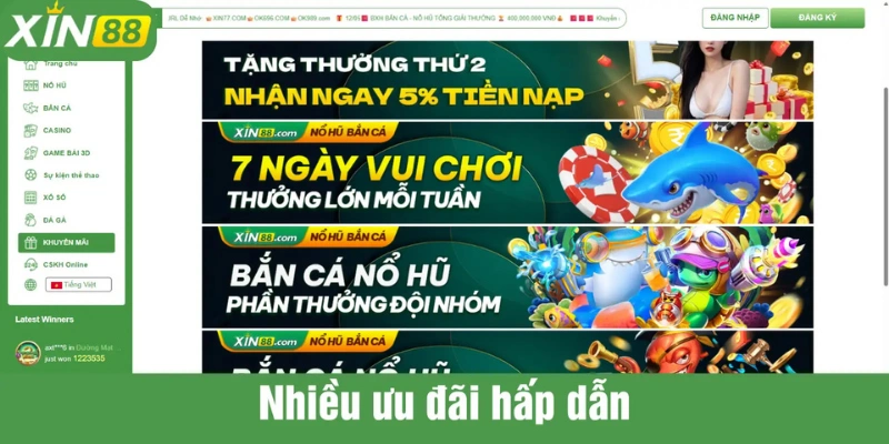 Nhận nhiều ưu đãi hấp dẫn tại bắn cá XIN88