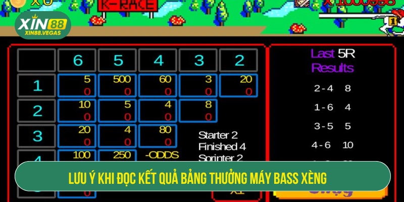 Lưu ý đọc bảng trả thưởng khi chơi bass xèng 