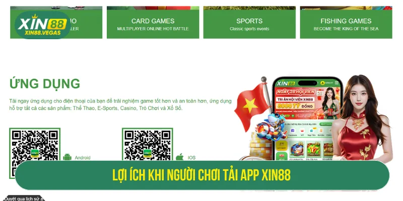 Nhiều ưu điểm hấp dẫn khi hội viên tải app XIN88